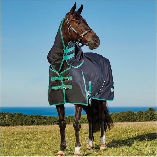 Weatherbeeta Green-Tec 900D Lite Plus Detach-A-Neck Rug  - Black / Bottle Green